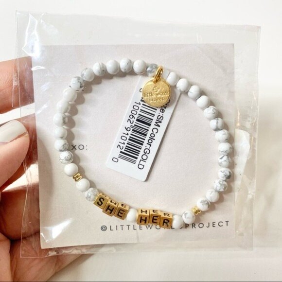 NWT Little Words Project She/Her Beaded Stretch Bracelet - Picture 2 of 4